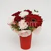 Цветочный стаканчик № 156 с красными розами  — фото 4