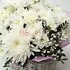 Композиция № 183 с белой хризантемой и кустовой гвоздикой  — фото 9