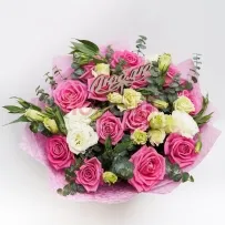 Букет № 273 с розами и белой эустомой — фото 47