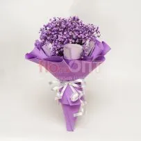 Букет № 371 с сиреневой гипсофилой  — фото 