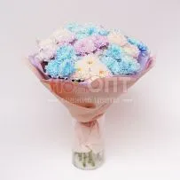 Букет № 555 из крашеных кустовых хризантем  — фото 39