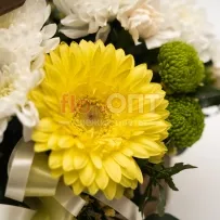 Композиция № 180 в деревянном ящике с герберой  — фото 37