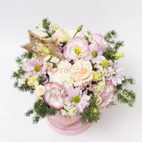 Коробка № 125 с эустомой и розой — фото 46