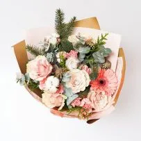 Букет № 470 с розовой герберой — фото 15