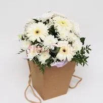 Коробка № 211 белая с герберами  — фото 9