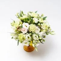 Бокал № 1 с гвоздикой и эустомой  — фото 43