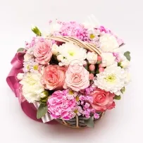 Композиция № 153 с розами и гвоздикой  — фото 77