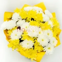 Букет № 524 с желтой и белой хризантемой  — фото 29