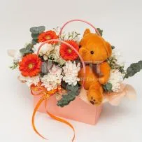 Композиция № 224 в сумочке с герберами — фото 9