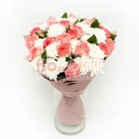 Букет № 525 с розами и хризантемой  — фото 49