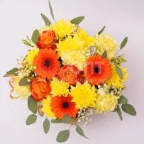 Коробка № 170 с герберами и розами  — фото 57