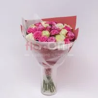 Букет из 27 разноцветных роз  — фото 70