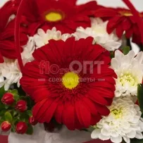 Композиция № 175 красная с герберами  — фото 33