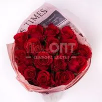 Букет из 15 красных роз — фото 41