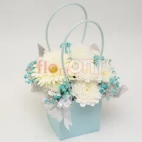 Композиция № 176 с белой хризантемой и герберой  — фото 31