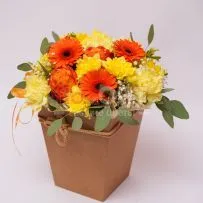 Коробка № 170 с герберами и розами  — фото 56