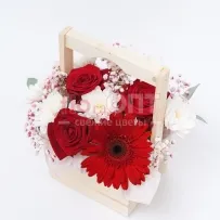 Композиция № 4 с розами и герберой  — фото 67