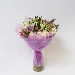 Букет № 429 сиреневый с белыми розами  — фото 1