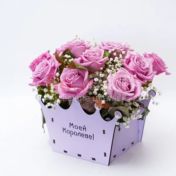 Композиция № 97 с сиреневыми розами — фото 1