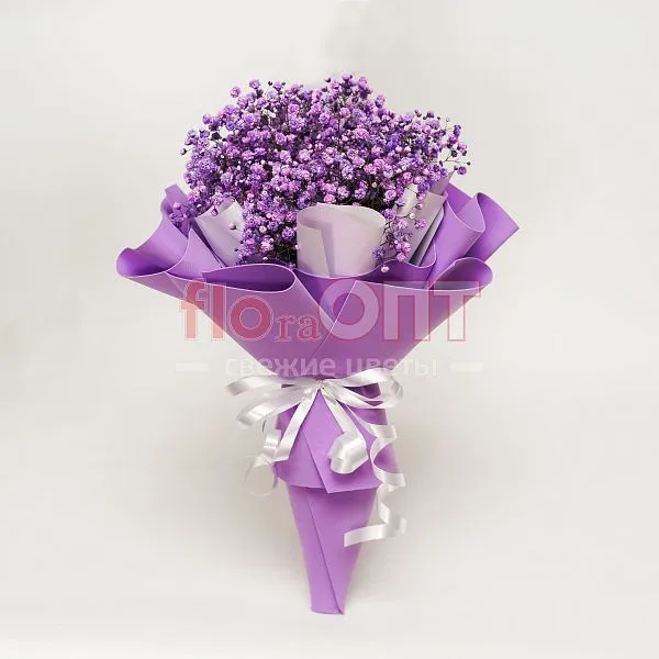 Букет № 371 с сиреневой гипсофилой  — фото 1