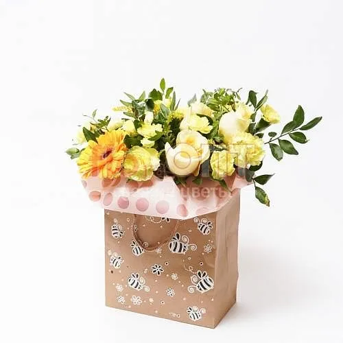 Композиция № 91 с желтой гвоздикой — фото 2