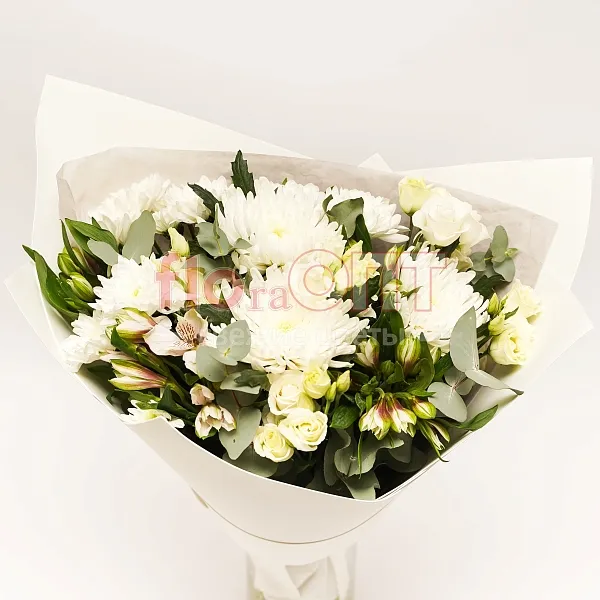 Букет № 485 сборный с белой хризантемой  — фото 2