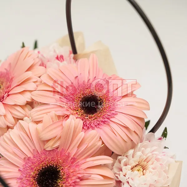 Композиция № 172 с розовыми герберами — фото 2