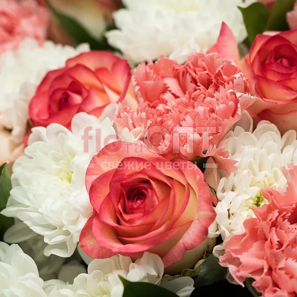 Букет № 525 с розами и хризантемой  — фото 3