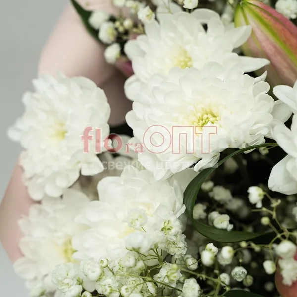 Букет № 521 с лилией и хризантемой  — фото 5