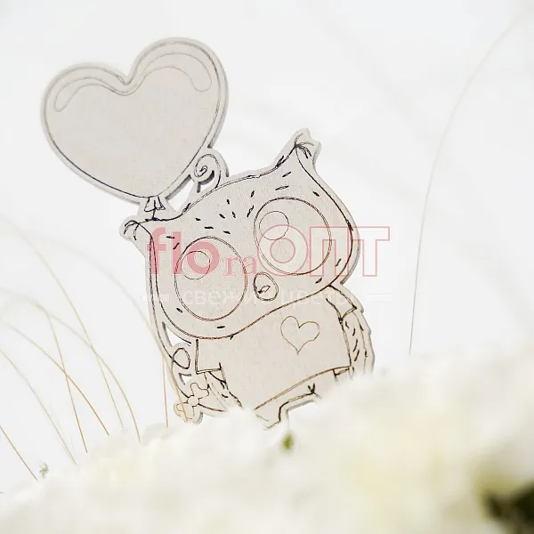 Коробка № 185 белая с хризантемой  — фото 3