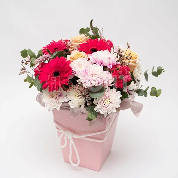 Коробка № 288 сборная с герберой  — фото 1