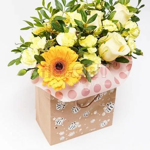 Композиция № 91 с желтой гвоздикой — фото 3