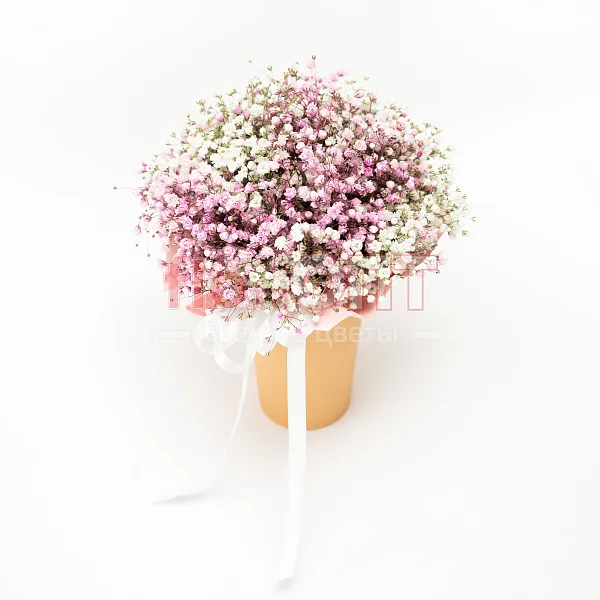 Цветочный стаканчик № 160 с цветной гипсофилой  — фото 2