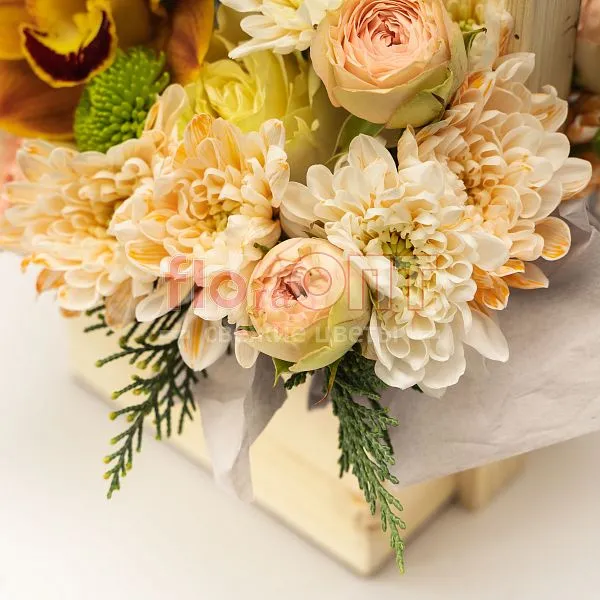 Композиция № 204 бежевая с орхидеей — фото 5