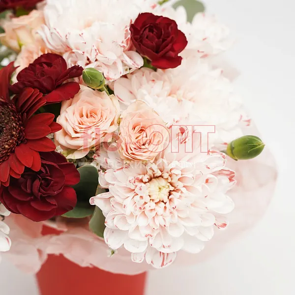 Цветочный стаканчик № 153 красный с герберой  — фото 3