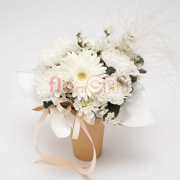 Цветочный стаканчик № 158 белый — фото 2