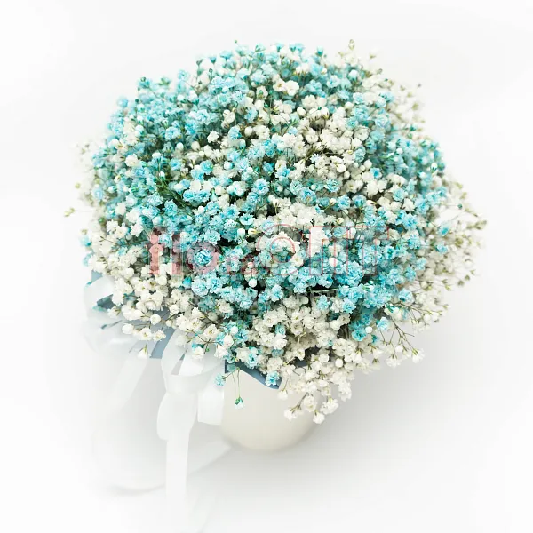 Цветочный стаканчик № 167 с крашеной гипсофилой  — фото 2