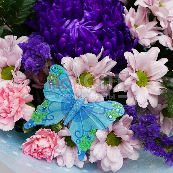 Букет № 382 с сиреневой милкой  — фото 4