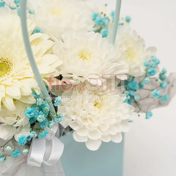 Композиция № 176 с белой хризантемой и герберой  — фото 4