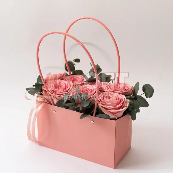 Композиция № 190 с розовыми розами  — фото 1