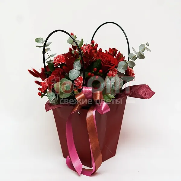 Композиция № 159 с красными розами  — фото 1