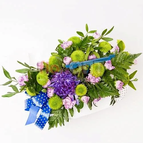 Композиция № 88 с синей лентой и Милкой — фото 3