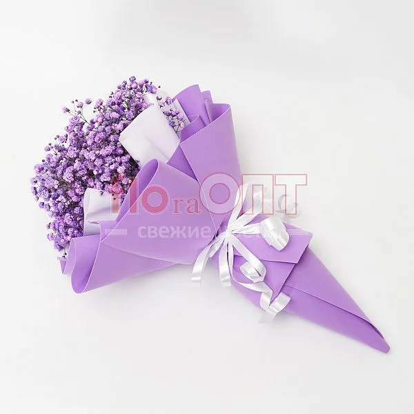 Букет № 371 с сиреневой гипсофилой  — фото 5