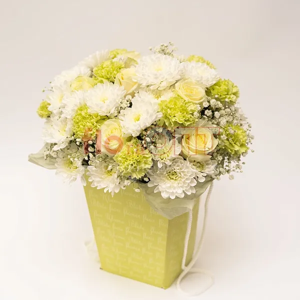 Коробка № 278 сборная с хризантемой  — фото 1