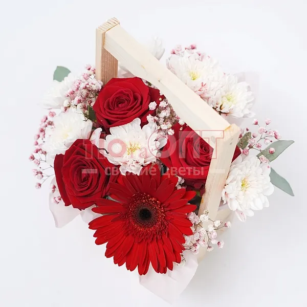 Композиция № 4 с розами и герберой  — фото 3