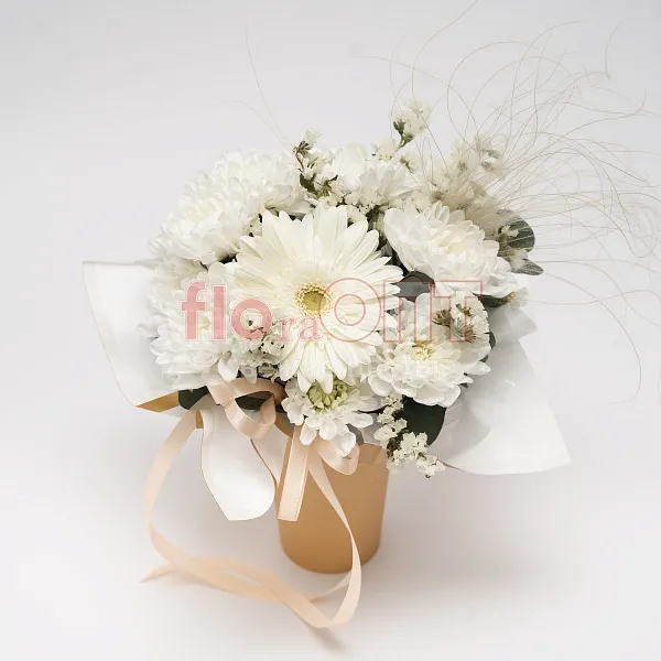 Цветочный стаканчик № 158 белый — фото 4