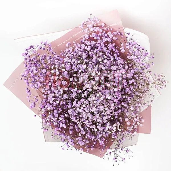 Букет 375 с крашеной гипсофилой  — фото 2