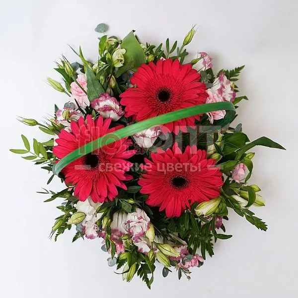 Композиция № 94 из эустомы и герберы — фото 3