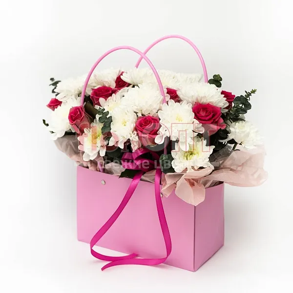 Композиция № 209 в розовой сумочке сборная  — фото 1