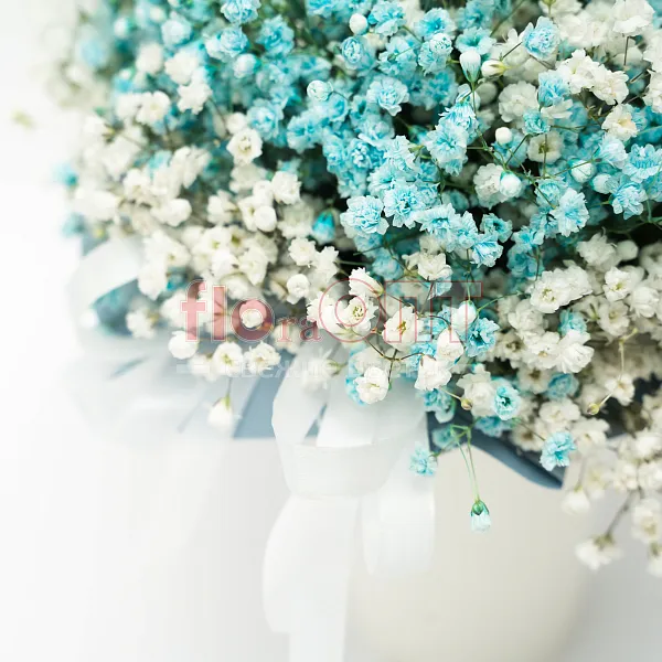 Цветочный стаканчик № 167 с крашеной гипсофилой  — фото 4